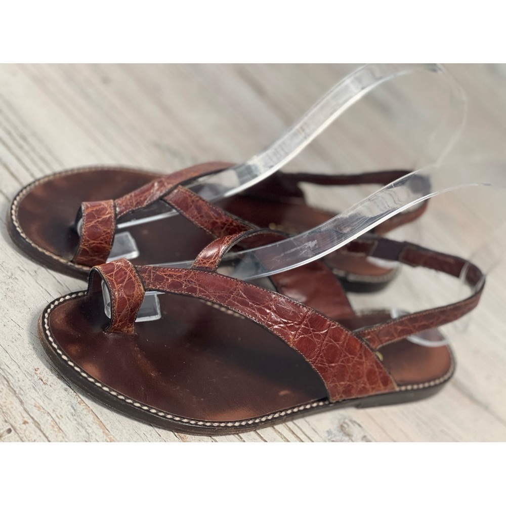 Gucci Women's Brown Leather Sandals size 36.5 - Picture 5 of 16